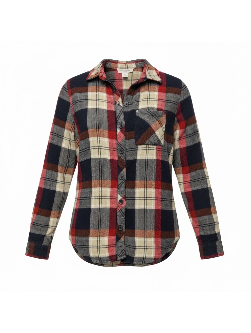 BeachLunchLounge Women's Plaid Fall Cozy Casual Rayon Button-Up Shirt XS